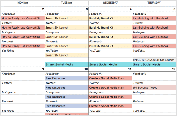 Social Media Calendar